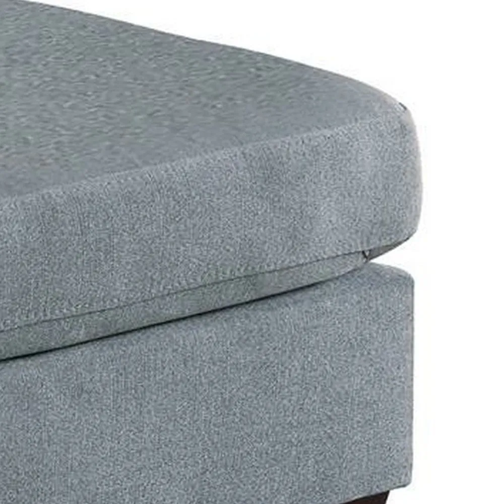 32 Inch Modern Square Ottoman with Plush Foam Seating, Gray Linen Fabric By Casagear Home