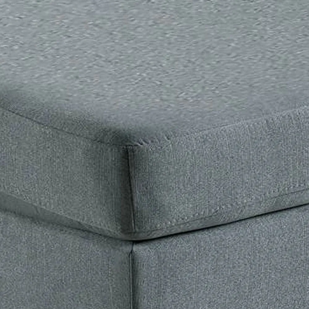 32 Inch Modern Square Ottoman with Plush Foam Seating, Gray Linen Fabric By Casagear Home
