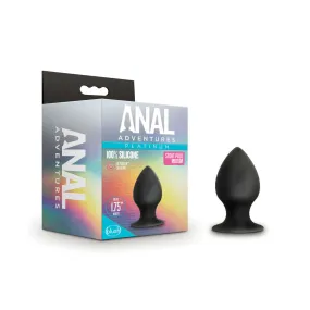 Anal Adventures Platinum Silicone Stout Anal Plug Medium Black
