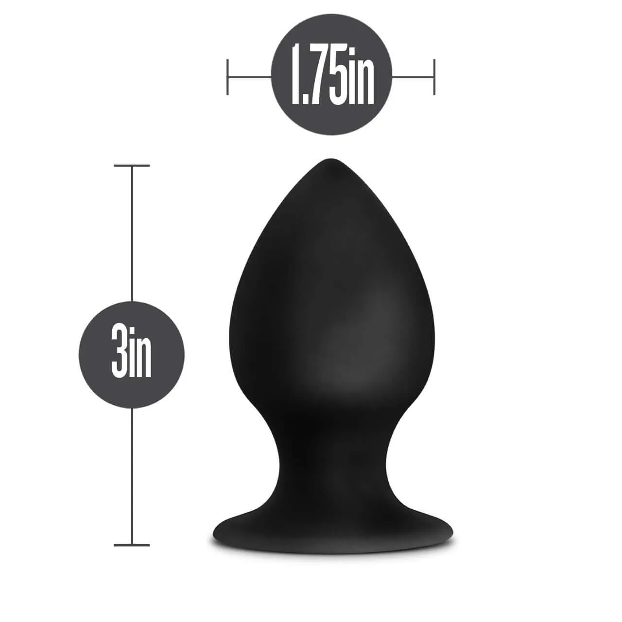 Anal Adventures Platinum Silicone Stout Anal Plug Medium Black