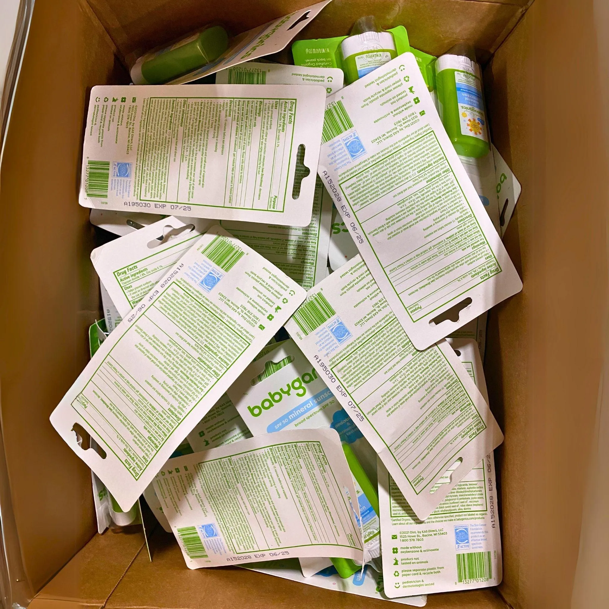 BabyGanics SPF 50 Mineral Sunscreen 0.47 Oz (100 Pcs Lot)