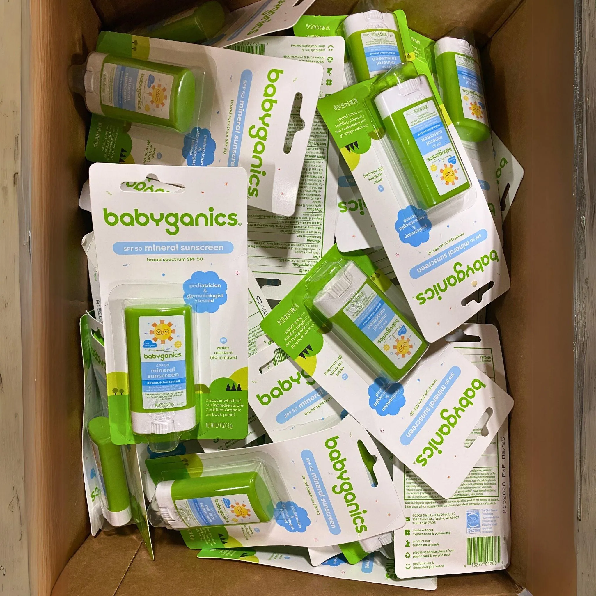 BabyGanics SPF 50 Mineral Sunscreen 0.47 Oz (100 Pcs Lot)
