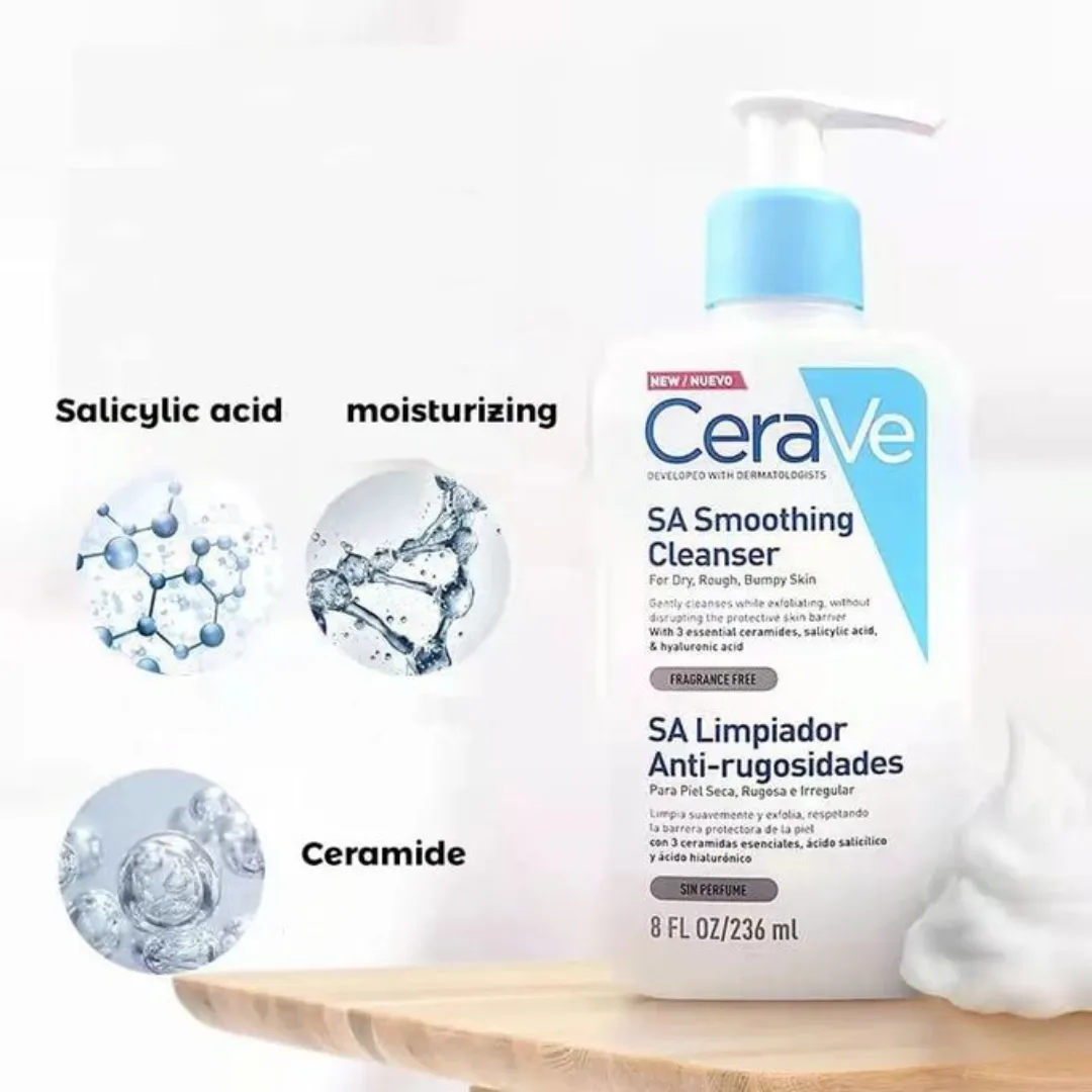 CeraVe SA Smoothing Cleanser For Dry, Rough, Bumpy Skin