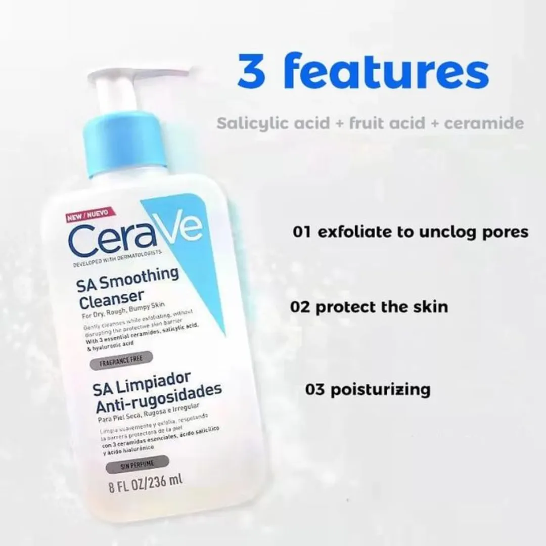 CeraVe SA Smoothing Cleanser For Dry, Rough, Bumpy Skin