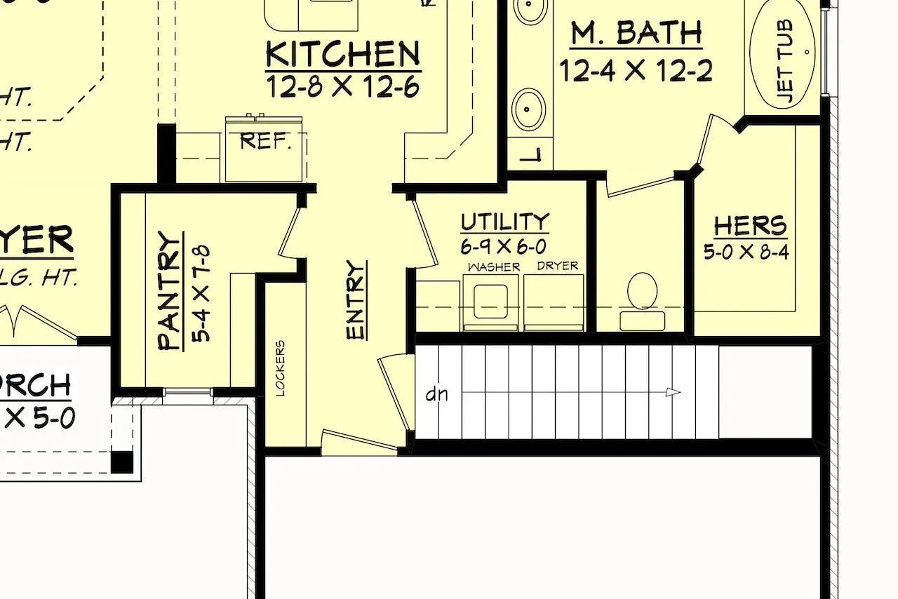 Charming 4-Bedroom Home Plan with Front Garage and Inviting Porch