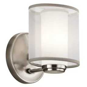 Cypress Single Satin Chrome Wall Light with Organza Shade -ID 7262