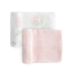 Deluxe Muslin Swaddle Blanket 2 Pack - Blush Peony