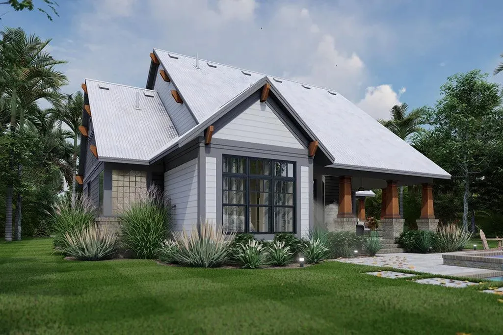Elegant 3-Bedroom Home Plan with Bonus Room and Spacious Porches