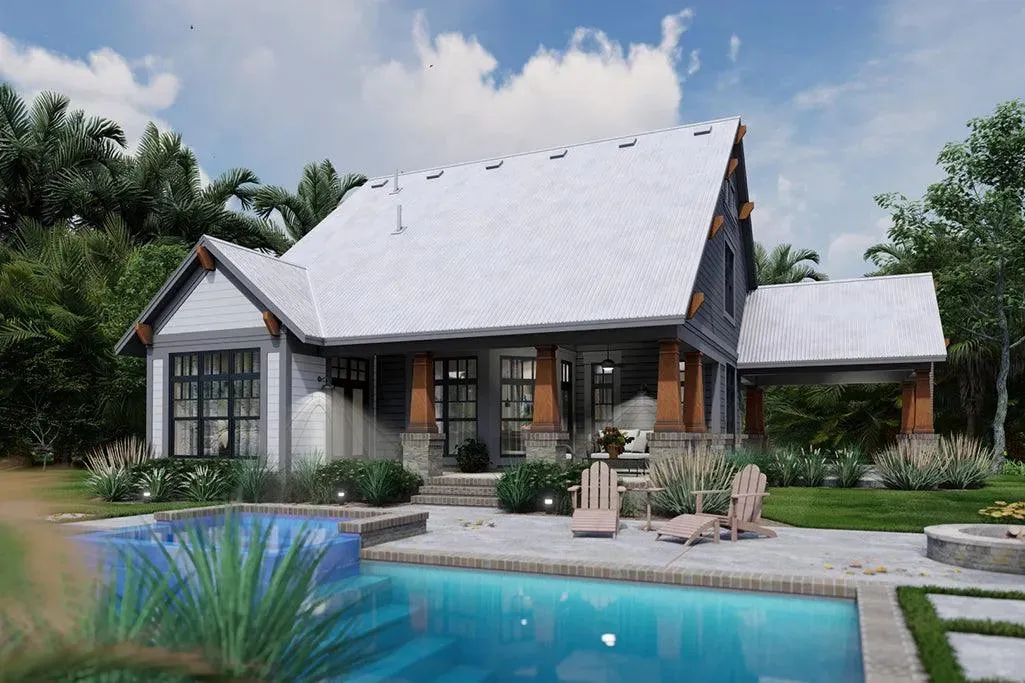 Elegant 3-Bedroom Home Plan with Bonus Room and Spacious Porches