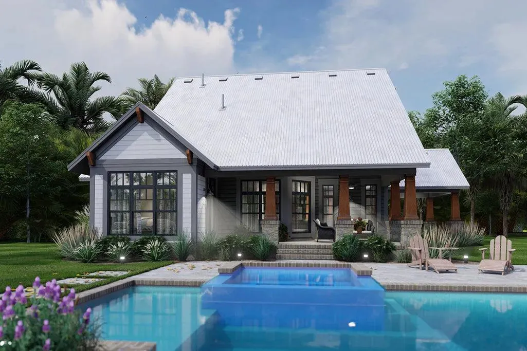 Elegant 3-Bedroom Home Plan with Bonus Room and Spacious Porches