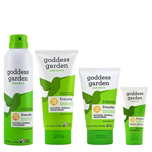 Goddess Garden Organics SPF 30 Everyday Natural Mineral Sunscreen Lotion for Sensitive Skin (3.4 Ounce Tube) Reef Safe, Water Resistant, Vegan, Leaping Bunny Certified Cruelty-Free, Non-Nano