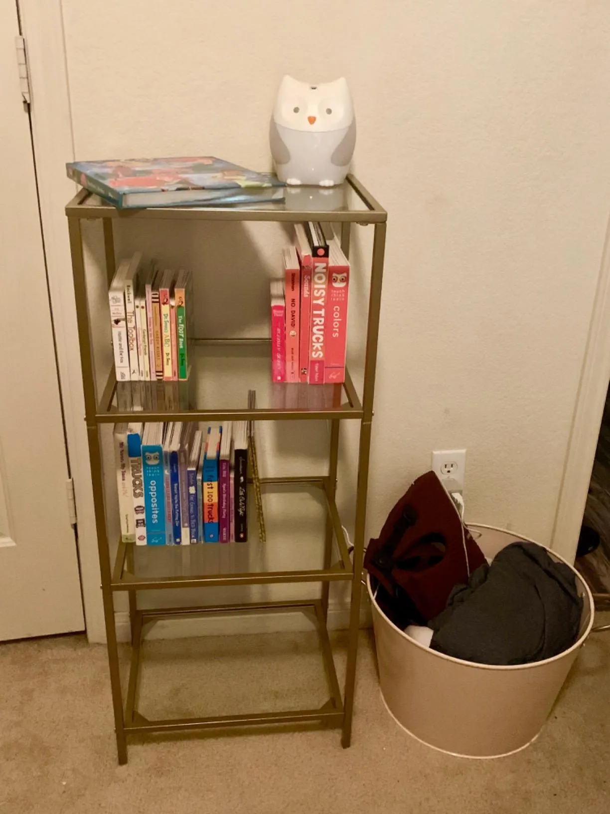 Gold Storage Shelf, Tempered Glass Storage Rack, 4-Tier Display Shelf