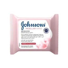 Johnson's Facial Wipes Micellar Refreshing Normal Pink 25 Pieces