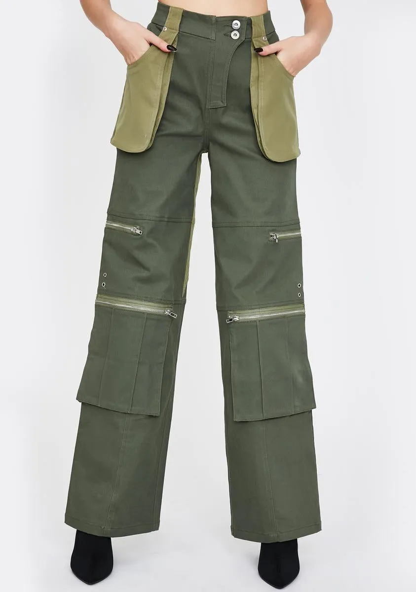 Khaki Blaze Cargo Pants