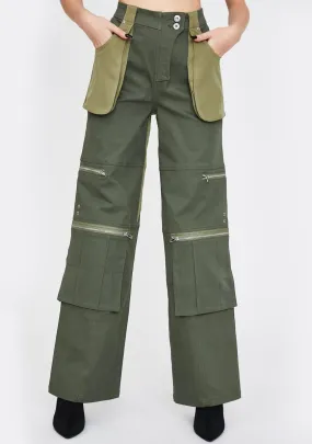 Khaki Blaze Cargo Pants