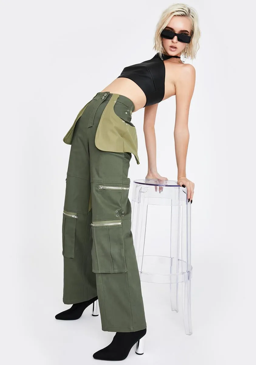 Khaki Blaze Cargo Pants