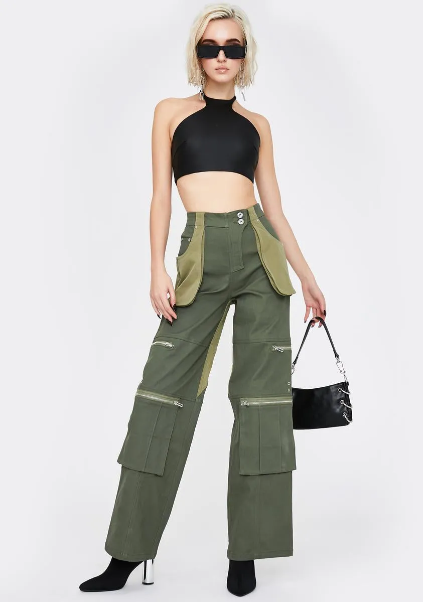 Khaki Blaze Cargo Pants
