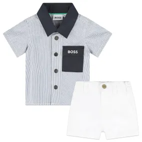Light Blue Logo Formal Outfit
