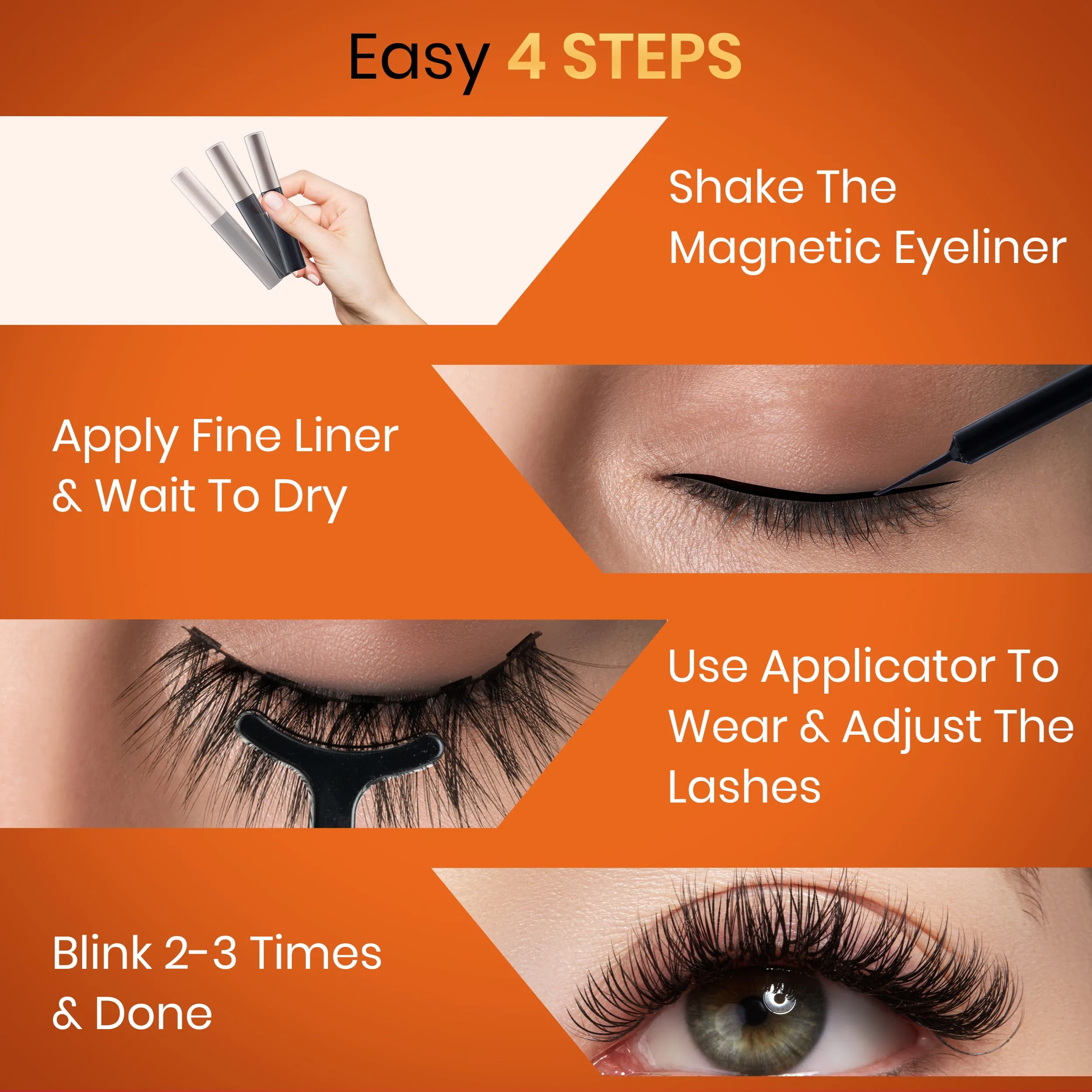 NY Bae Wink Easy Magnetic Eye Lashes|Eyeliner Waterproof | False Eyelashes | Waterproof Mascara| Eye Makeup | Value Pack | Reusable|Korean Beauty