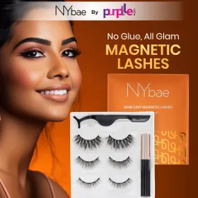 NY Bae Wink Easy Magnetic Eye Lashes|Eyeliner Waterproof | False Eyelashes | Waterproof Mascara| Eye Makeup | Value Pack | Reusable|Korean Beauty