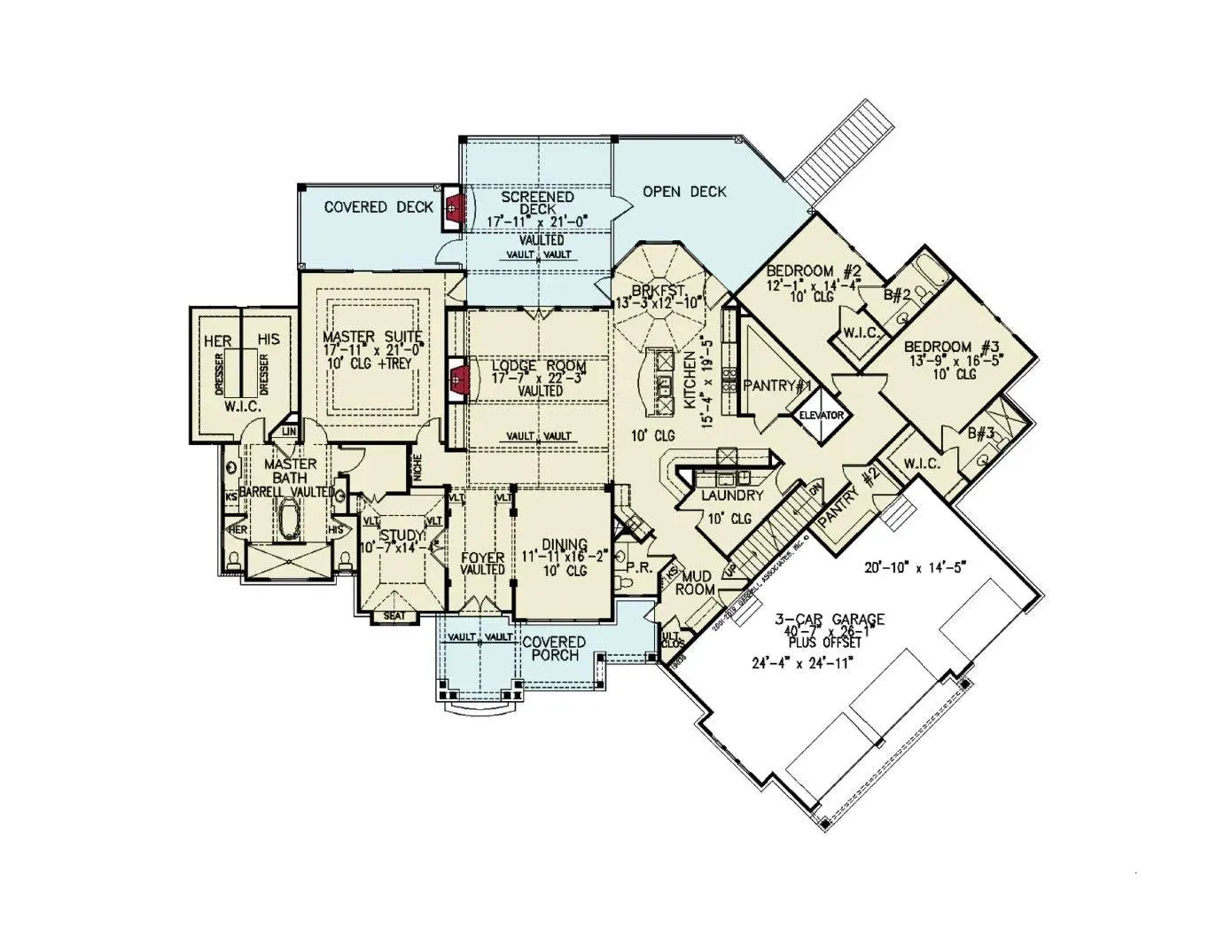 Spacious 3-Bedroom Home Plan with Expansive Basement and Side Garage
