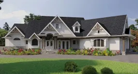 Spacious 3-Bedroom Home Plan with Expansive Basement and Side Garage