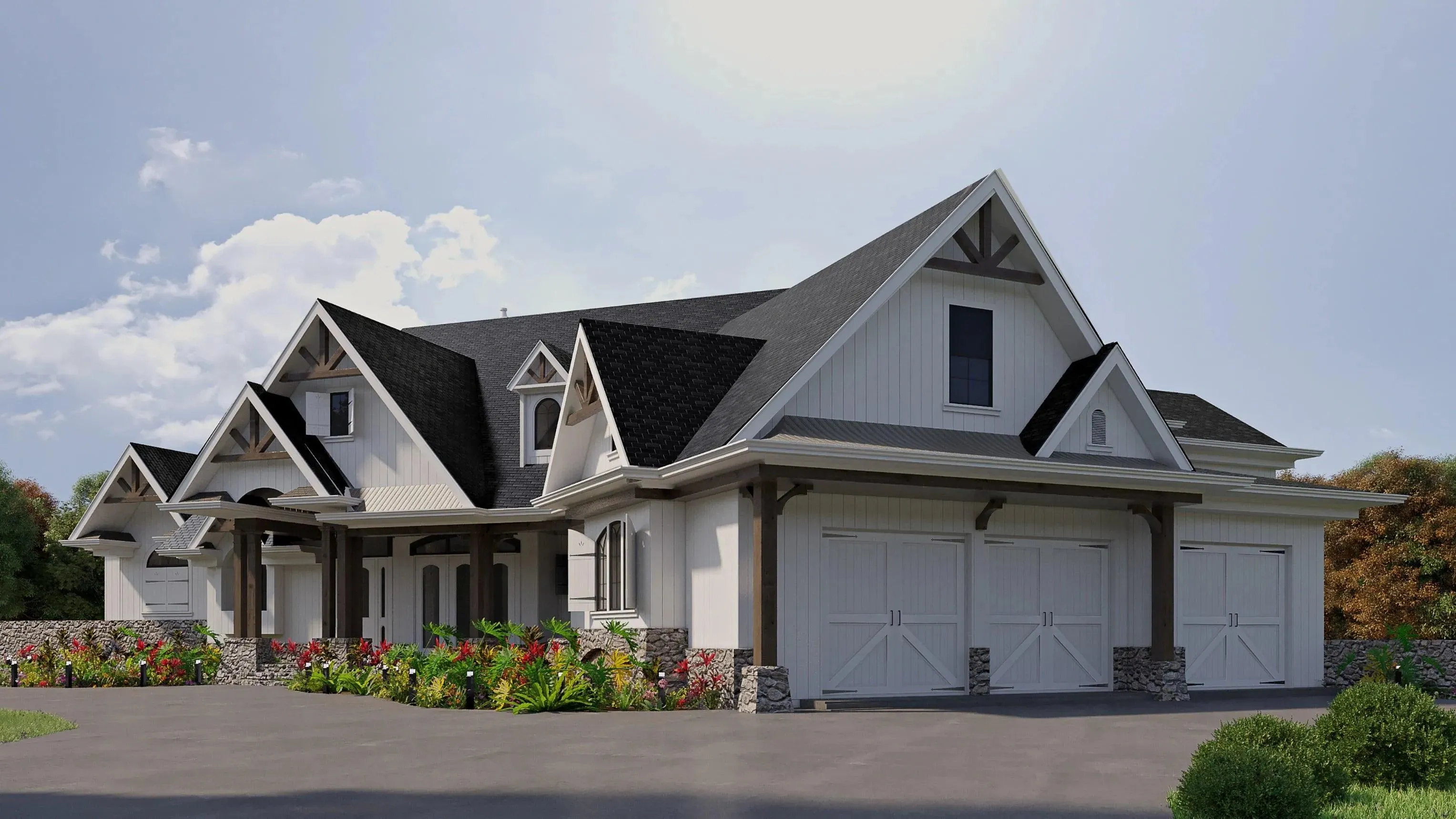 Spacious 3-Bedroom Home Plan with Expansive Basement and Side Garage