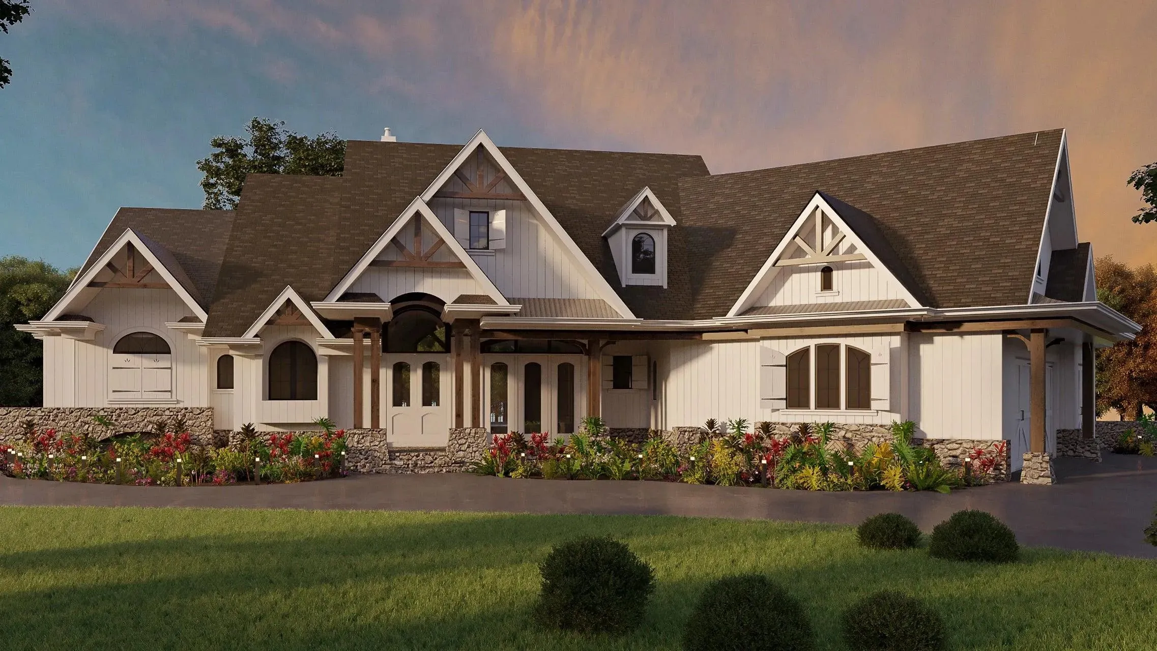 Spacious 3-Bedroom Home Plan with Expansive Basement and Side Garage