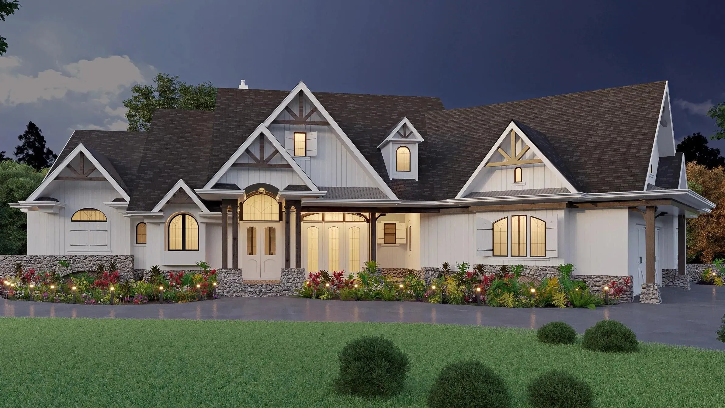 Spacious 3-Bedroom Home Plan with Expansive Basement and Side Garage