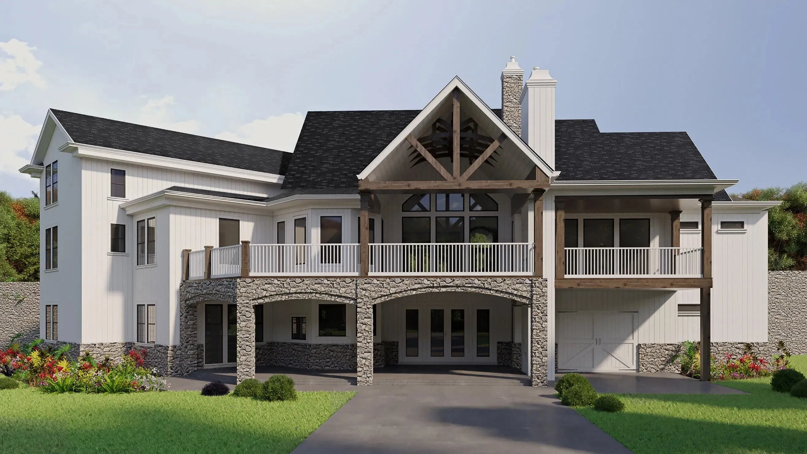 Spacious 3-Bedroom Home Plan with Expansive Basement and Side Garage
