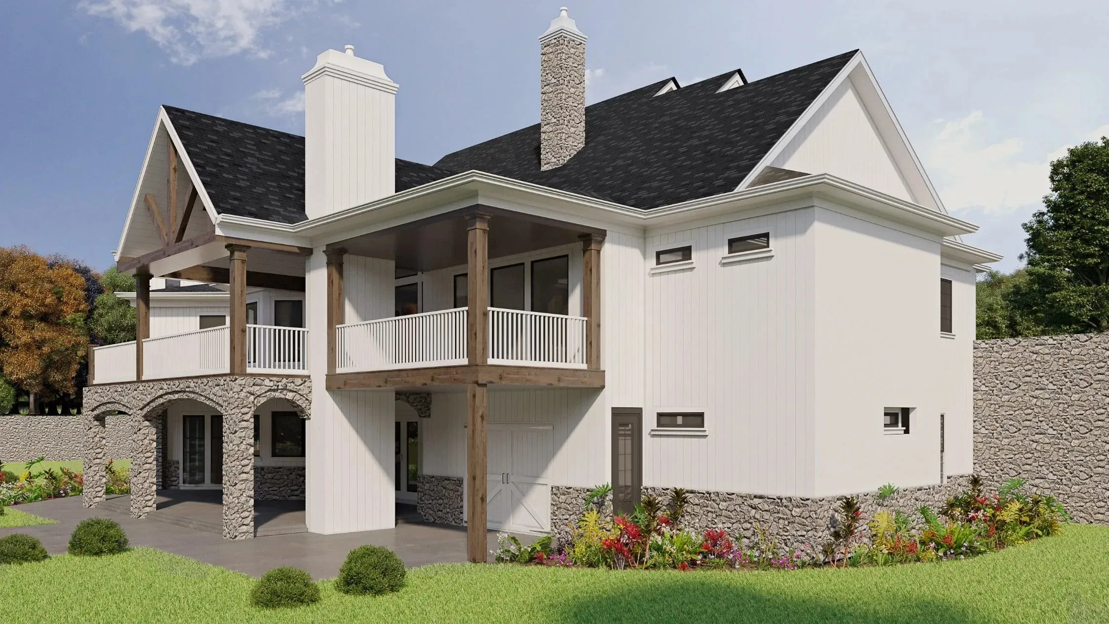 Spacious 3-Bedroom Home Plan with Expansive Basement and Side Garage