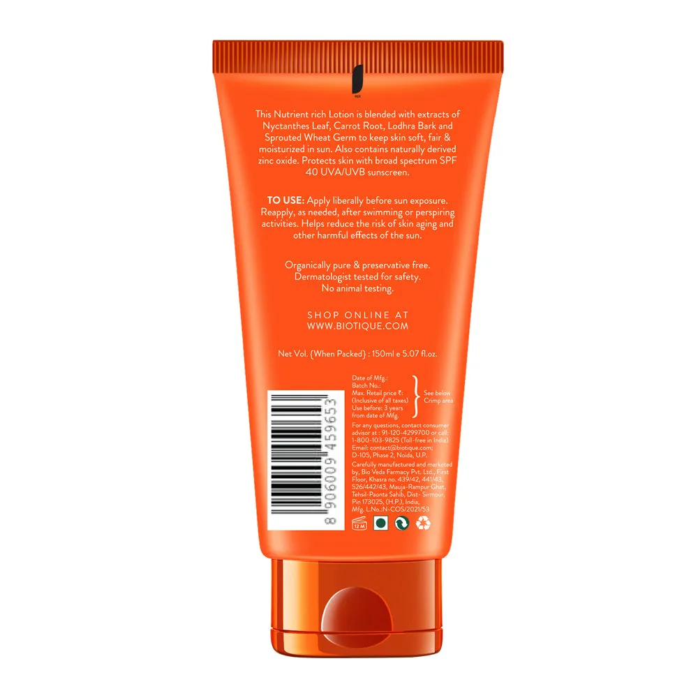 SUN SHIELD CARROT 40 SPF Sunscreen Lotion
