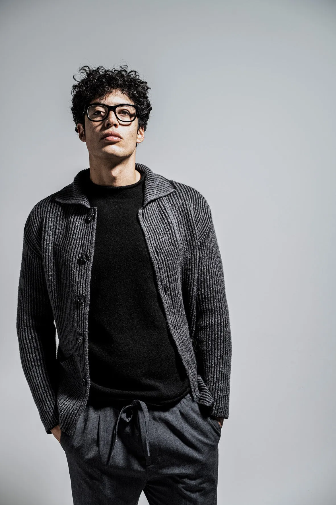 Worker jacket made of winter cotton and merino wool, relaxed fit