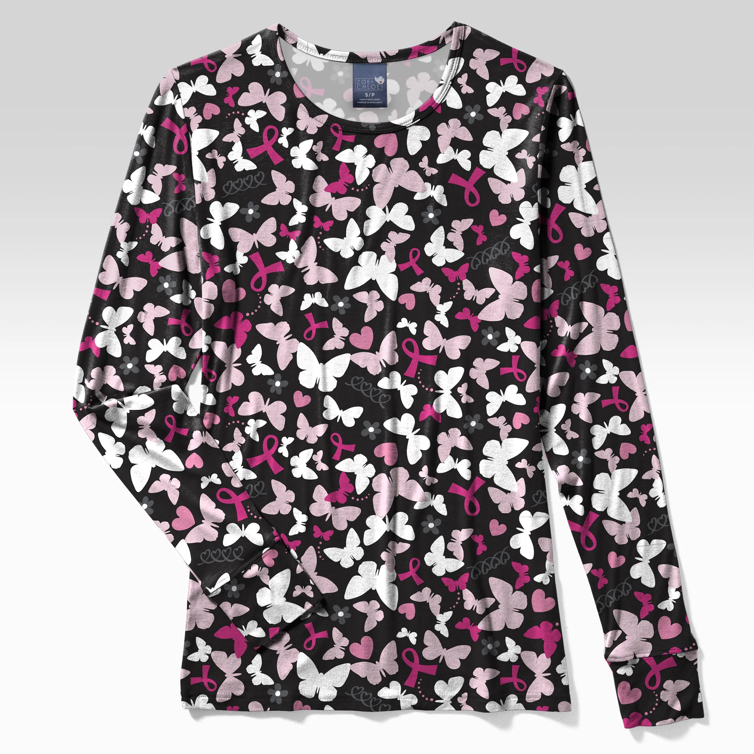 Zoe Chloe Silky Print Tee - Pink Flight
